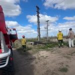 INCENDIO DE PASTIZALES EN RUTA 8 Y CALLE 50: TRABAJARON BOMBEROS VOLUNTARIOS DE COLÓN